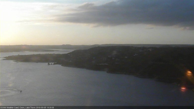 Lake Travis webcam, September 5, 2016 6:55 PM CT