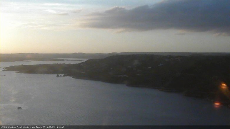 Lake Travis webcam, September 5, 2016 7:00 PM CT