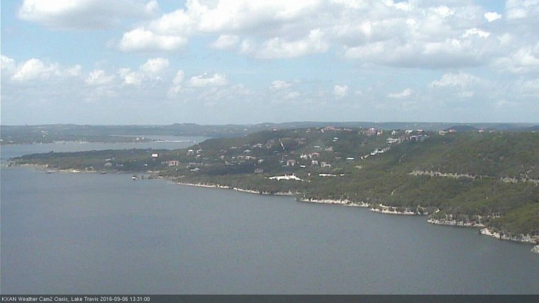 Lake Travis webcam, September 6, 2016 12:50 PM CT