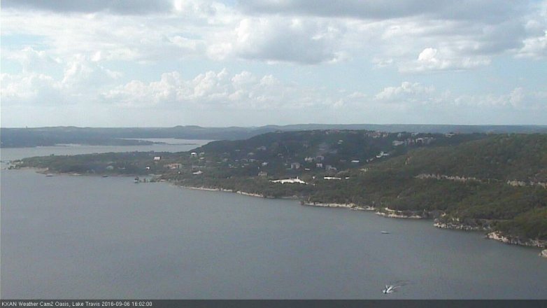 Lake Travis webcam, September 6, 2016 3:20 PM CT