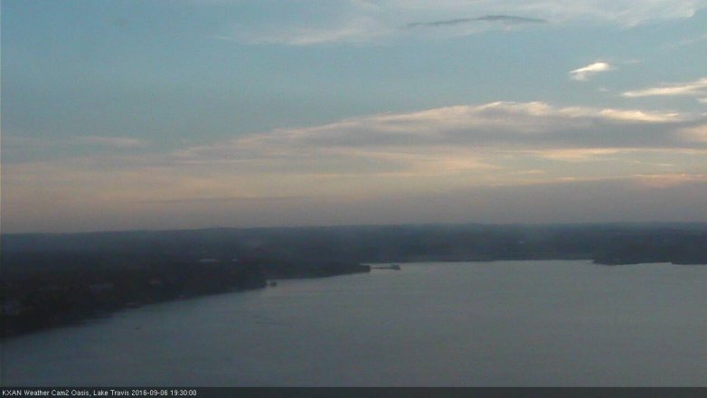 Lake Travis webcam, September 6, 2016 6:45 PM CT