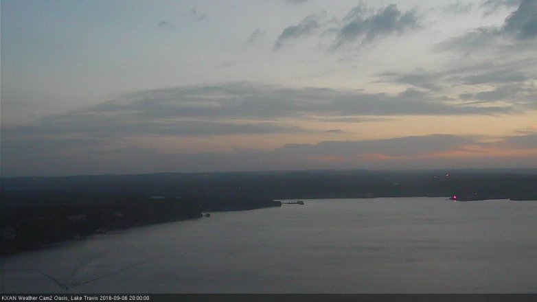 Lake Travis webcam, September 6, 2016 7:15 PM CT
