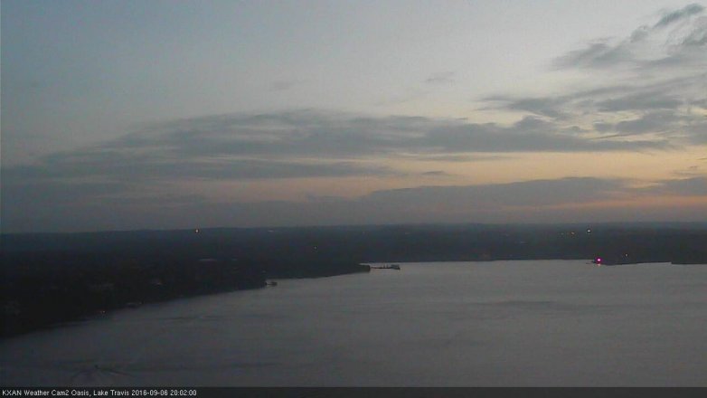Lake Travis webcam, September 6, 2016 7:20 PM CT