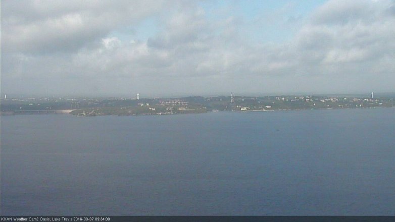 Lake Travis webcam, September 7, 2016 9:00 AM CT