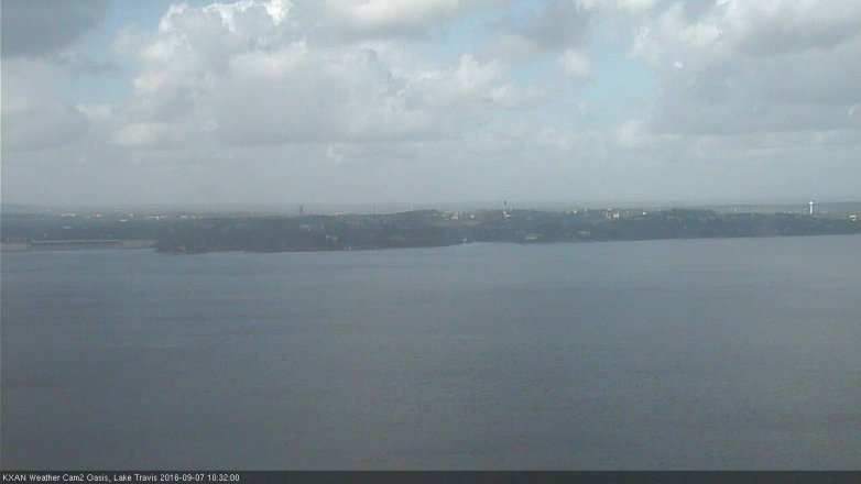 Lake Travis webcam, September 7, 2016 9:55 AM CT