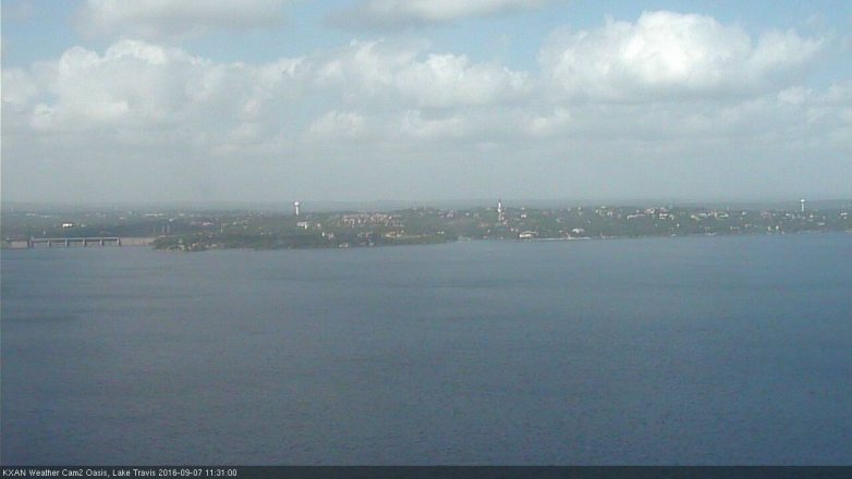 Lake Travis webcam, September 7, 2016 10:40 AM CT