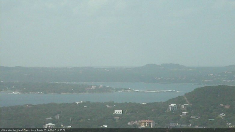 Lake Travis webcam, September 7, 2016 1:25 PM CT