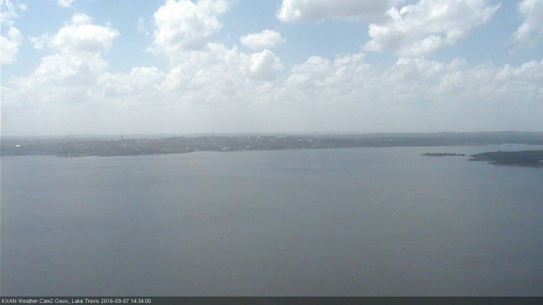 Lake Travis webcam, September 7, 2016 1:45 PM CT