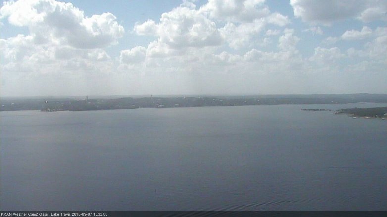 Lake Travis webcam, September 7, 2016 2:55 PM CT