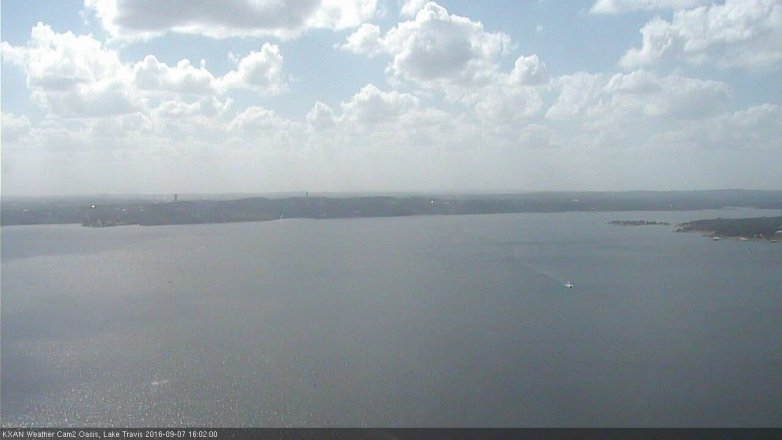 Lake Travis webcam, September 7, 2016 3:15 PM CT