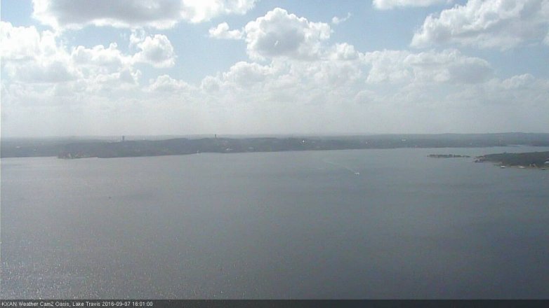 Lake Travis webcam, September 7, 2016 3:25 PM CT