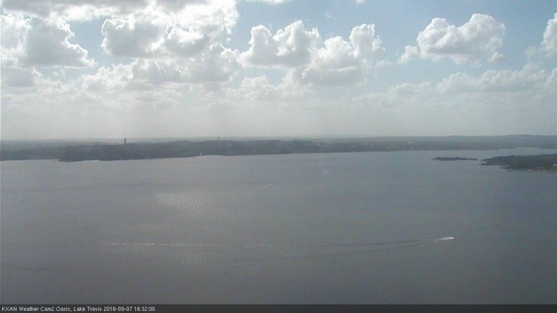 Lake Travis webcam, September 7, 2016 3:35 PM CT
