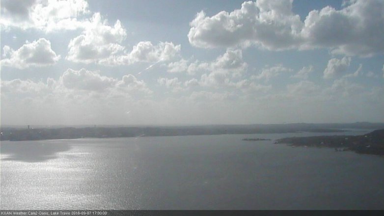 Lake Travis webcam, September 7, 2016 4:25 PM CT