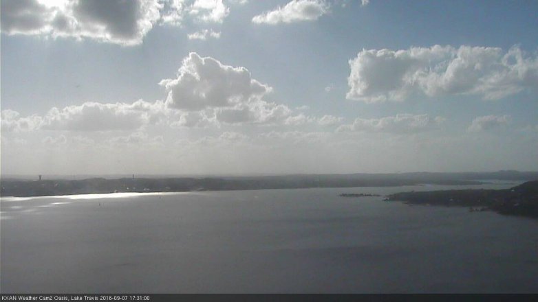 Lake Travis webcam, September 7, 2016 4:55 PM CT