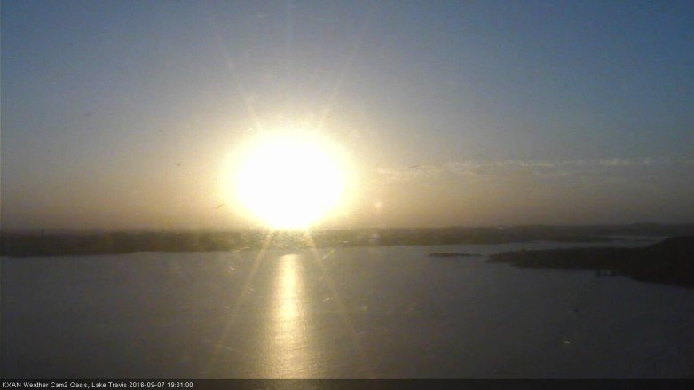 Lake Travis webcam, September 7, 2016 6:40 PM CT