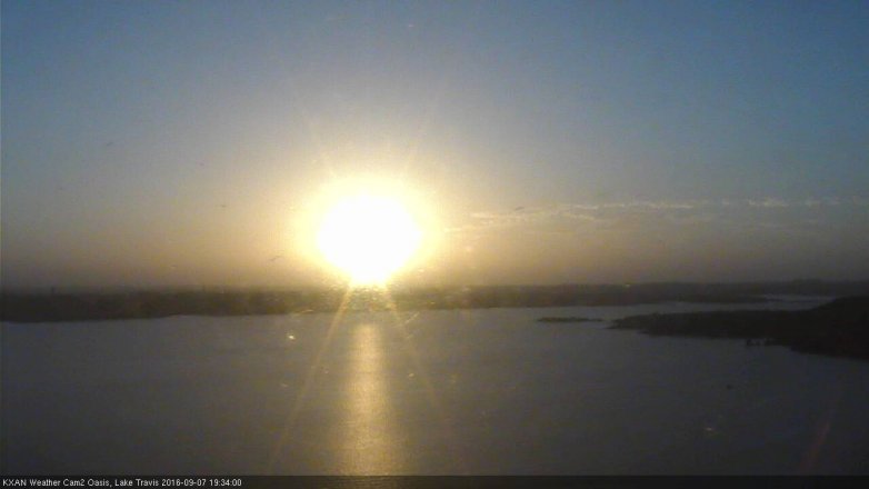Lake Travis webcam, September 7, 2016 6:55 PM CT
