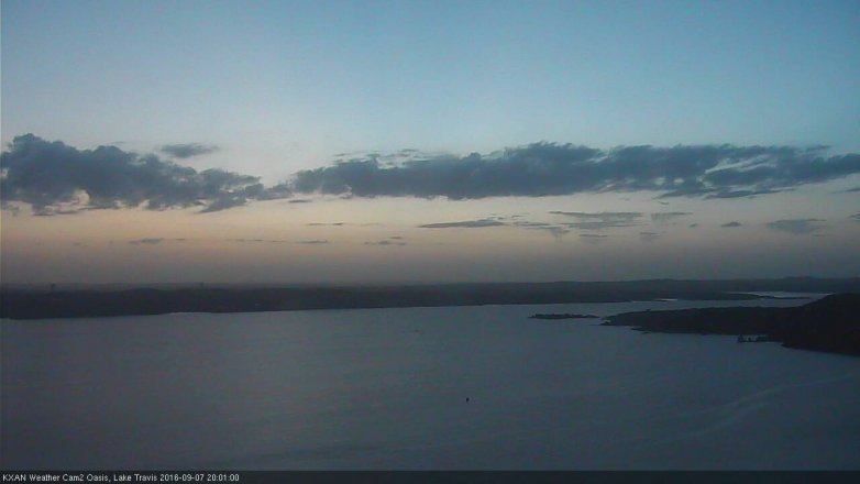 Lake Travis webcam, September 7, 2016 7:30 PM CT