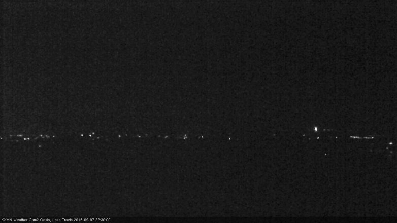 Lake Travis webcam, September 7, 2016 10:00 PM CT
