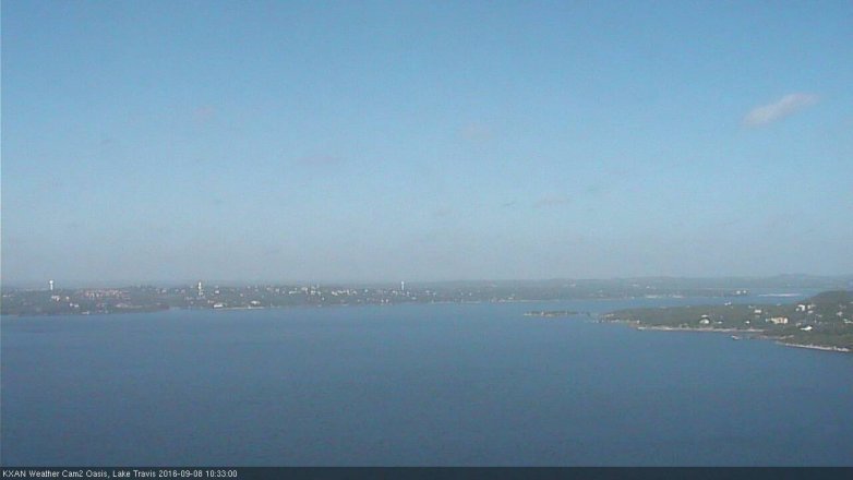 Lake Travis webcam, September 8, 2016 9:50 AM CT