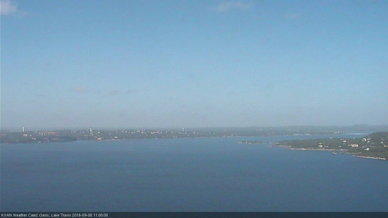 Lake Travis webcam, September 8, 2016 10:15 AM CT