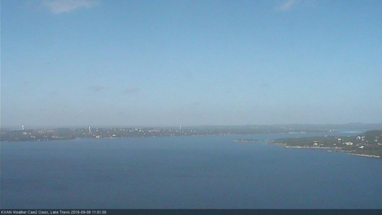 Lake Travis webcam, September 8, 2016 10:30 AM CT