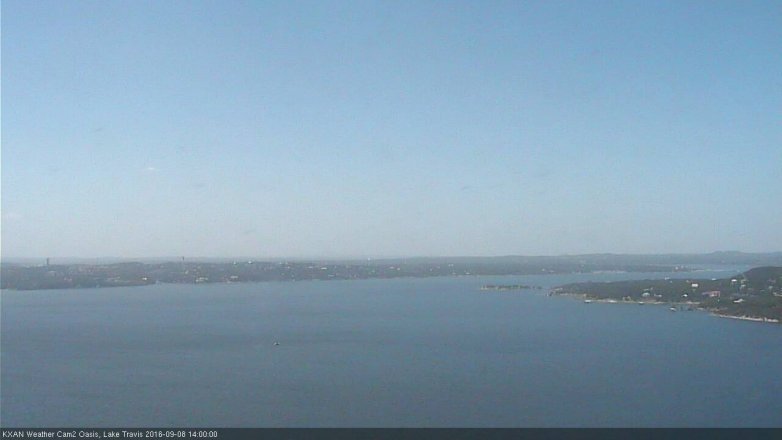 Lake Travis webcam, September 8, 2016 1:15 PM CT