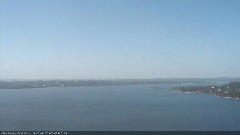 Lake Travis webcam, September 8, 2016 1:20 PM CT