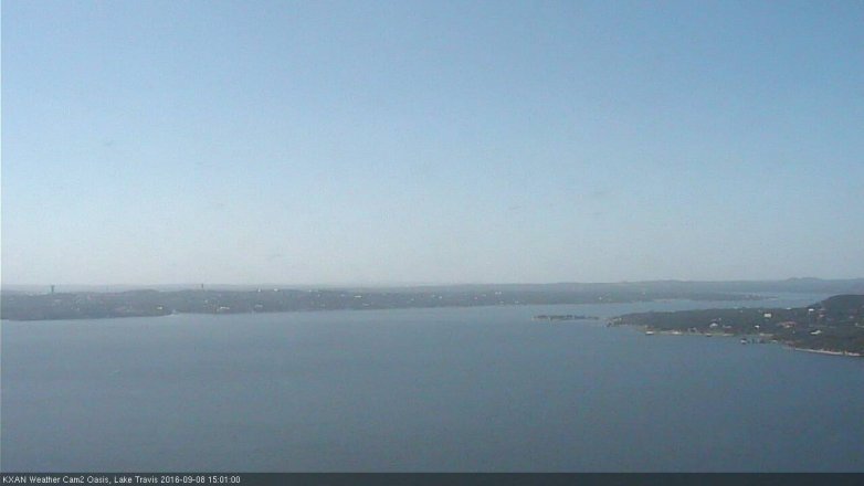 Lake Travis webcam, September 8, 2016 2:20 PM CT
