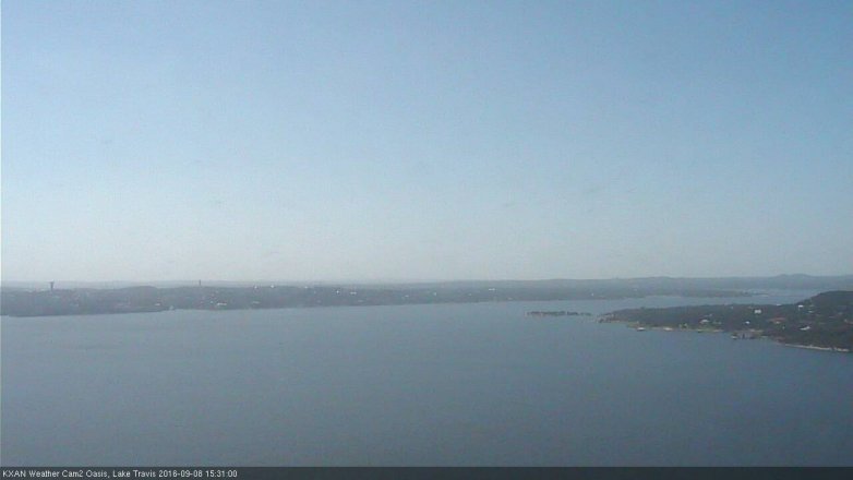 Lake Travis webcam, September 8, 2016 2:35 PM CT