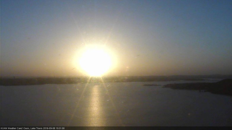 Lake Travis webcam, September 8, 2016 6:45 PM CT