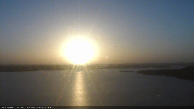Lake Travis webcam, September 8, 2016 6:50 PM CT