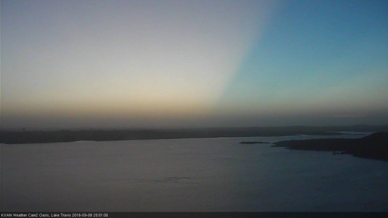 Lake Travis webcam, September 8, 2016 7:25 PM CT