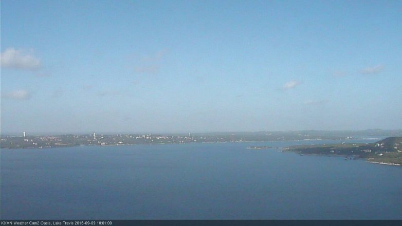 Lake Travis webcam, September 9, 2016 9:30 AM CT