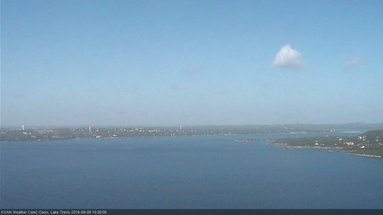 Lake Travis webcam, September 9, 2016 9:50 AM CT