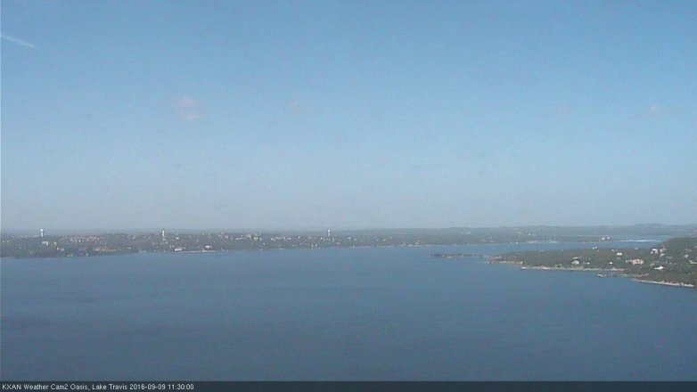 Lake Travis webcam, September 9, 2016 10:50 AM CT