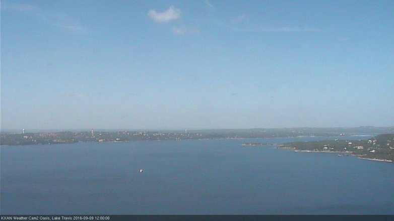 Lake Travis webcam, September 9, 2016 11:25 AM CT