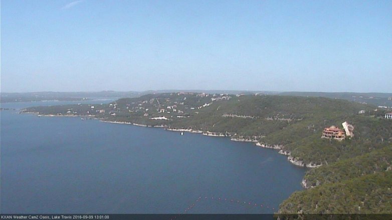 Lake Travis webcam, September 9, 2016 12:25 PM CT