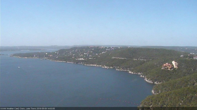 Lake Travis webcam, September 9, 2016 1:15 PM CT