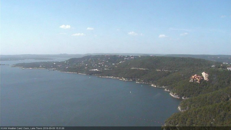Lake Travis webcam, September 9, 2016 2:55 PM CT