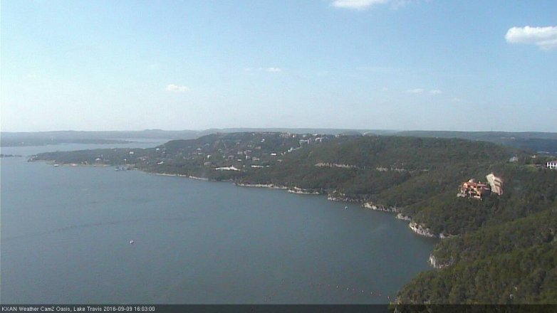 Lake Travis webcam, September 9, 2016 3:20 PM CT