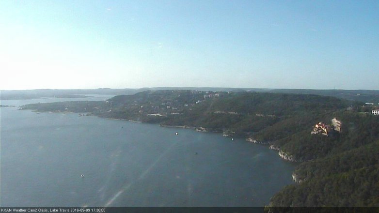Lake Travis webcam, September 9, 2016 4:50 PM CT
