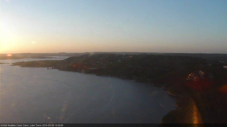 Lake Travis webcam, September 9, 2016 6:35 PM CT