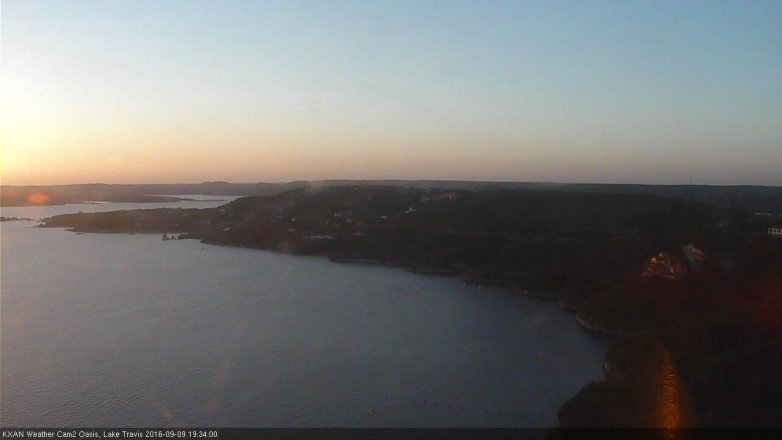 Lake Travis webcam, September 9, 2016 6:45 PM CT