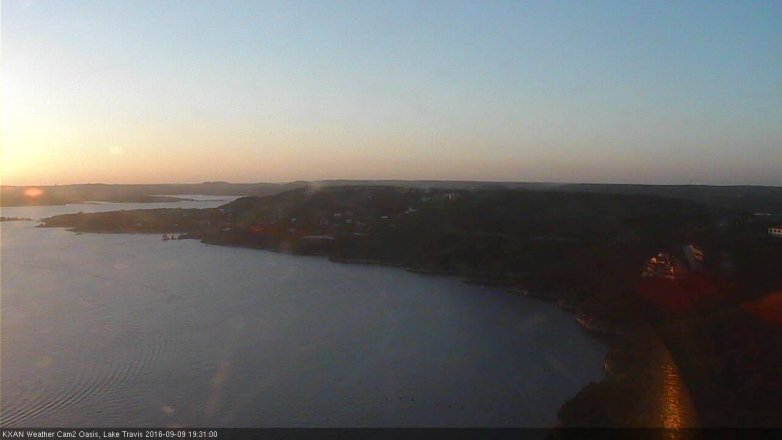 Lake Travis webcam, September 9, 2016 7:00 PM CT