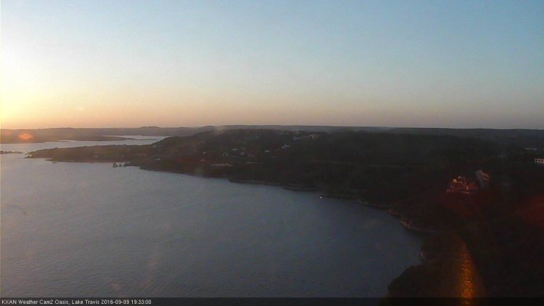 Lake Travis webcam, September 9, 2016 7:05 PM CT