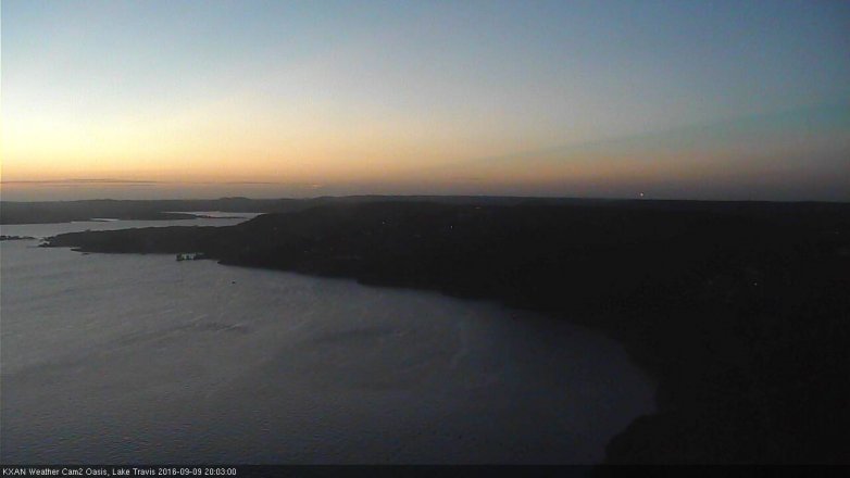 Lake Travis webcam, September 9, 2016 7:25 PM CT