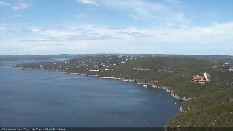 Lake Travis webcam, September 10, 2016 12:30 PM CT