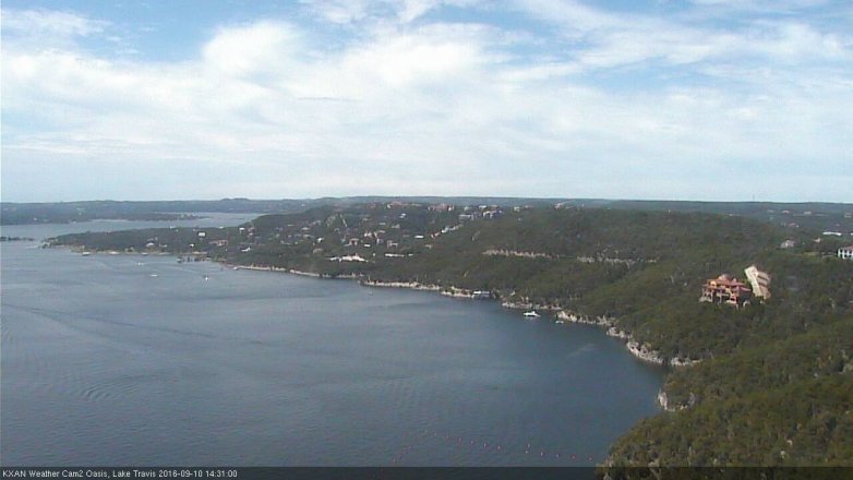 Lake Travis webcam, September 10, 2016 1:45 PM CT