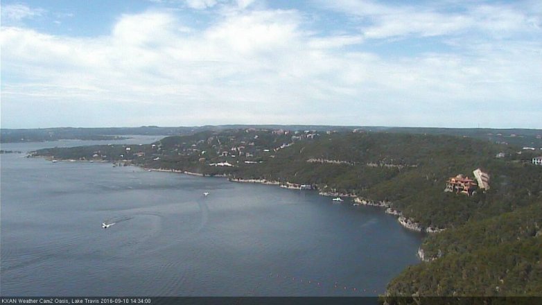 Lake Travis webcam, September 10, 2016 1:55 PM CT