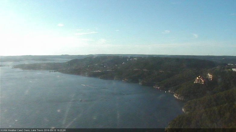 Lake Travis webcam, September 10, 2016 5:40 PM CT